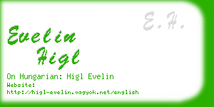 evelin higl business card